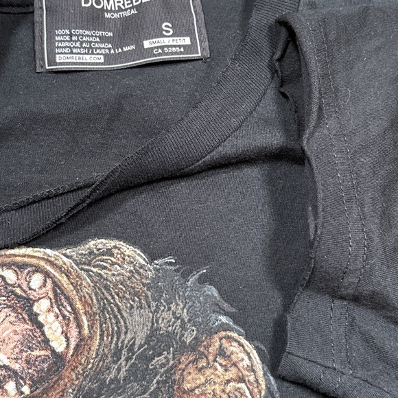 DomRebel Dom Rebel Distressed Raw Hem Bubbles Monkey Bad T Shirt Mens XS/S - Picture 6 of 7